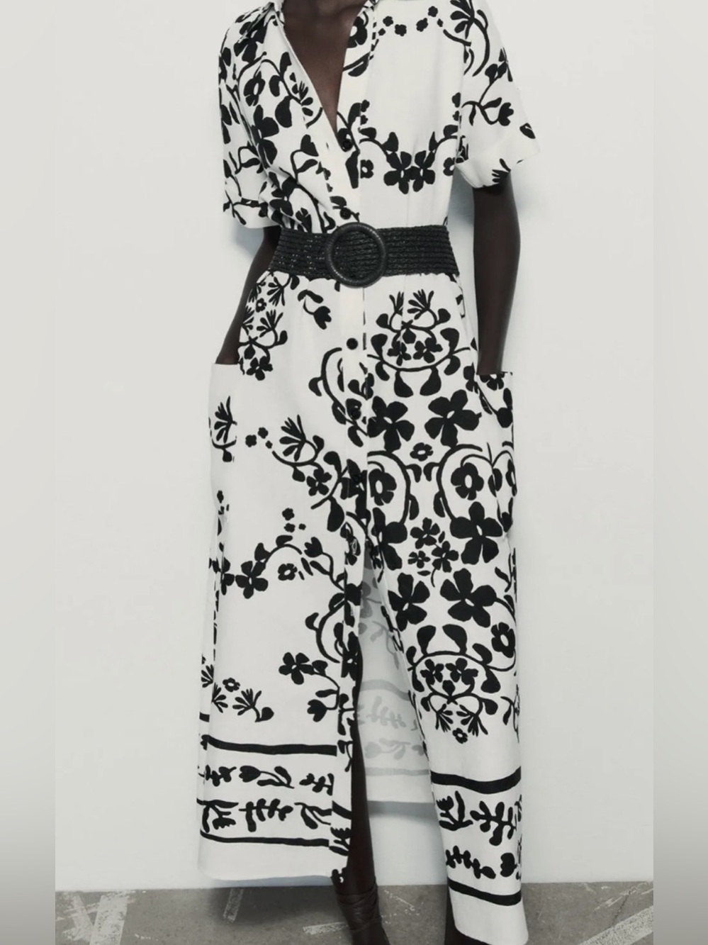 Zara Linen Blend Shirtdress (Large)